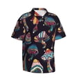 thumbnail image 2 of Bixox Men's Hawaiian Shirts Men's Colorful Mushrooms in Doodle Style Print Short-Sleeve Shirt-Small, 2 of 8