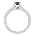 thumbnail image 3 of 14K White Gold Ring Black Diamond Engagement Ring for Women Oval 1.50 Carat (Black, AAA), 3 of 5
