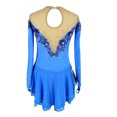 thumbnail image 2 of LIUHUO Blue Ice Figure Skating Dress Skin-fitting Diamond-decorated Breathable Moisture-absorbent Embellished 3D Lace flowers, 2 of 8