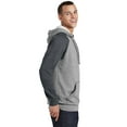 thumbnail image 3 of District Young Mens Lightweight Fleece Raglan Hoodie-2XL (Heathered Grey/ Heathered Charcoal), 3 of 6