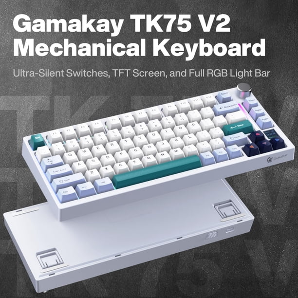 GK GAMAKAY TK75 V2 75% Silent Mechanical Keyboard with TFT