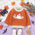 thumbnail image 2 of NOLDARES Toddler Baby Halloween Outfit Boy Girl Pumpkin Sweaters Crewneck Pullover Sweater Long Sleeve Sweater Fall Clothes,A140-Red, 2 of 7
