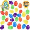 Playoly 24 Fillable Plastic Easter Egg Hunt Party Supply Pack - 2.25" Assorted Color Plastic Eggs
