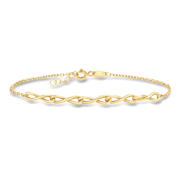 Ross-Simons 10kt Yellow Gold Twisted Infinity-Link Bracelet, Women's, Adult