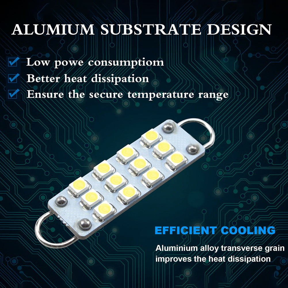 Anourney 561 LED Bulbs - Super Bright 4014 Chip 44mm Festoon Lights For Car Interior Map, Dome, Trunk & License Plate (Pack Of 4) - View #6