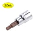 thumbnail image 1 of Uxcell Zócalo de broca hexagonal métrica estándar de 5mm con conducción de 3/8" , paquete de 3 en acero S2 y Cr-V, 1 of 5