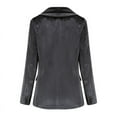 thumbnail image 5 of Women's Long Sleeve Velvet Blazer Notched Lapel Solid Color Elegant Suit Jackets Wear To Evening Party Dinner Trendy, 5 of 5