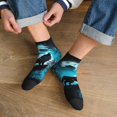 thumbnail image 3 of Pofeuu Blue Full Moon Wolf Print 30cm Socks, Adult Running Hiking Socks for Youth and Adult, 3 of 7