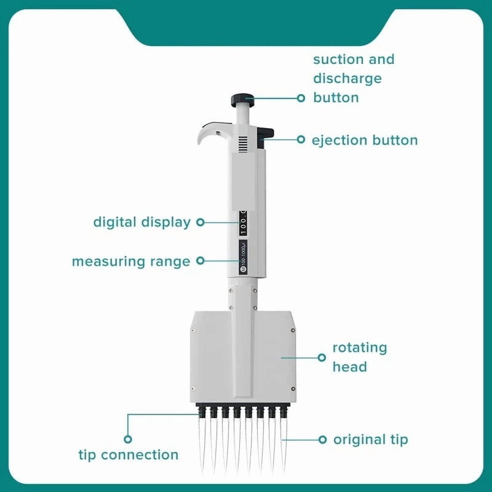 8 Channels Pipette 12 Channels Multichannel Pipette Lab Manual Digital Adjustable Micropipette , High-Accurate