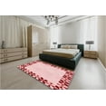 thumbnail image 5 of Ahgly Company Machine Washable Indoor Round Transitional Red Area Rugs, 3' Round, 5 of 7