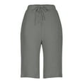 thumbnail image 3 of WILLBEST Pantalones Casuales de Lino para Mujer, Largos Hasta La Rodilla, con Pierna Ancha, Cintura Alta, para Playa, Verano, Cómodos, Diseño Elegante. Grande, 3 of 4