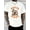 White, variant on Men's Casual T-Shirt, 100% Cotton, "HOOK'EM HORNS" Texas Longhorn & Football Graphic Printed Pattern T-Shirt, Regular Fit, Round Neck, Elastic Fabric, Sports - Themed Design, Classic Style T-Shirt