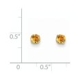 thumbnail image 2 of 14k Yellow Gold 4mm Round November Citrine Post Earrings - Measures 4x4mm Wide, 2 of 2