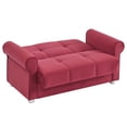thumbnail image 3 of Ottomanson Convertible Sleeper Loveseat with Hidden Storage, Firm Seating, Burgundy, 3 of 6
