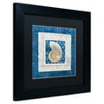 thumbnail image 3 of Trademark Fine Art "Sea Shell II on Blue" Canvas Art by Belinda Aldrich, Black Matte, Black Frame, 3 of 5