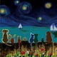 thumbnail image 4 of Matsuzay Pintura de diamantes de animales y noche tranquila, diamantes de imitación, punto de cruz de cristal, cuadro decorativo para el hogar Artesanía, 4 of 6