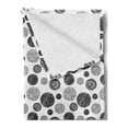 thumbnail image 2 of Abstract Soft Flannel Fleece Blanket, Hand Drawn Circular Doodle Lines Dots Swirls Pattern Monochrome Simplistic Design, Cozy Plush for Indoor and Outdoor Use, 70" x 90", Black White, by Ambesonne, 2 of 5