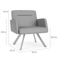 thumbnail image 4 of Willow Lounge Lobby Reception Waiting Bariatric Chair / Silver Steel / Dark Gray, 4 of 5