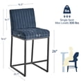 thumbnail image 4 of Usaint Sets of 2 Bar Stools with Thickened Metal Frame, Mid Back 26 Inch Counter Height Upholstered Modern Bar Chairs for Kitchen Island,Blue, 4 of 10