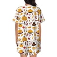 thumbnail image 3 of Qekee Thanksgiving Women's Pajama Set Short Sleeve Sleepwear Summer Home Wear with Pockets Soft Short Sleeve Shirt - Thanksgiving, 3 of 9
