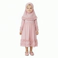 thumbnail image 2 of EDFBUYKRS Girls Activewear Sets Long Dress for Girls Long Sleeve Cardigan Kaftan Robe Dresses with Hijab Outfits for Wear Girls Outfits, 2 of 9