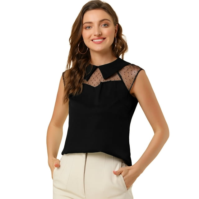 INSPIRE CHIC Blouse à Col à Manches Courtes pour Femmes Peter Pan