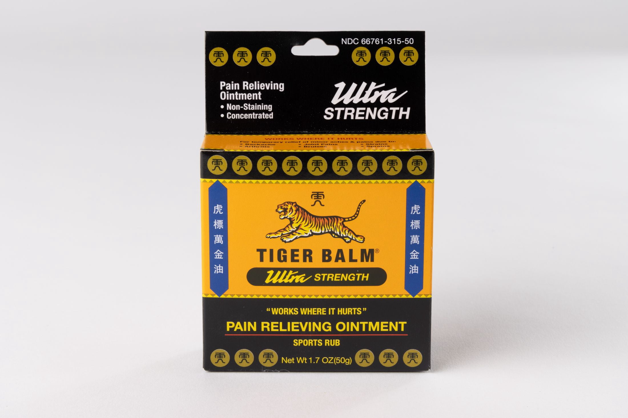 Tiger Balm Ultra Strength Pain Relief Ointment, 50g Tin, Relieves Backaches, Sore Muscles, Strains