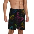 thumbnail image 2 of Naloa Butterfly Men's Short Pajama Pants, Lounge Comfort Shorts with Elasticized Waistband and Side Pockets - XX-Large, 2 of 9