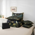 thumbnail image 4 of Erosebridal Moon Stars Bedding Sets Twin Size,Botanical Plants Comforter Sets with Sheets,Bohemian Damask Bed in a Bag Twin size,Microfiber Bohemian Bedroom Decorative,Reversible,7-Piece, 4 of 6