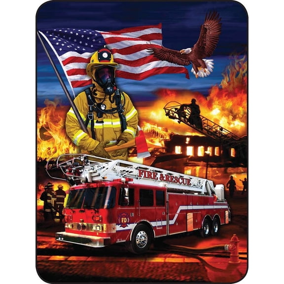 on Parade Fire Fighters Throw Blanket 45" x 60"
