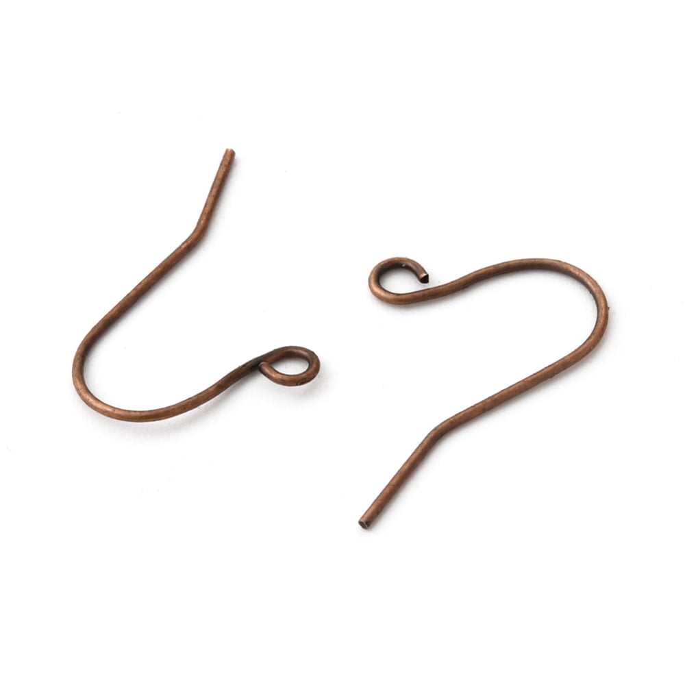 5000pcs Iron Earring Hooks with Horizontal Loop Nickel Free Red Copper 19x16mm Hole: 2mm 22 Gauge Pin: 0.6mm