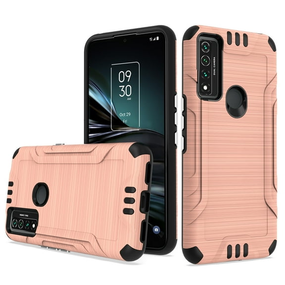 Compatible for TCL 20 A 5G T768STPU Lining Phone Cover Case - Rose Gold