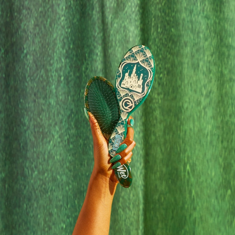 Wet Brush, Hair Detangler Brush & Satin Scrunchie Set, Emerald