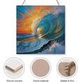 thumbnail image 3 of Zomyto 12x12 In Square Hanging Wood Sign Ocean Wave Wood Plaque Sign, 3 of 8