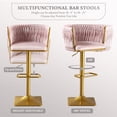 thumbnail image 4 of JONPONY Bar Stools Set of 2,Swivel Counter Height Bar Chair with Low Back for Kitchen Island, Bar Pub Pink, 4 of 11