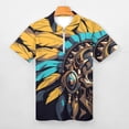 thumbnail image 3 of Indian Devil Skull Men Zipper T-shirt Summer Casual Short Sleeve T-shirt Top, 3 of 7