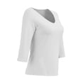 thumbnail image 3 of Playera George para Mujer, Cuello V, Manga 3/4 Blanco Talla CH, 3 of 4