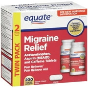 Equate Eq Migraine Caplets 2x100ct