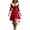 A Red, variant on Dresses for Women Christmas Print V Neck Fringed Long Sleeved Fashion Casual Dress