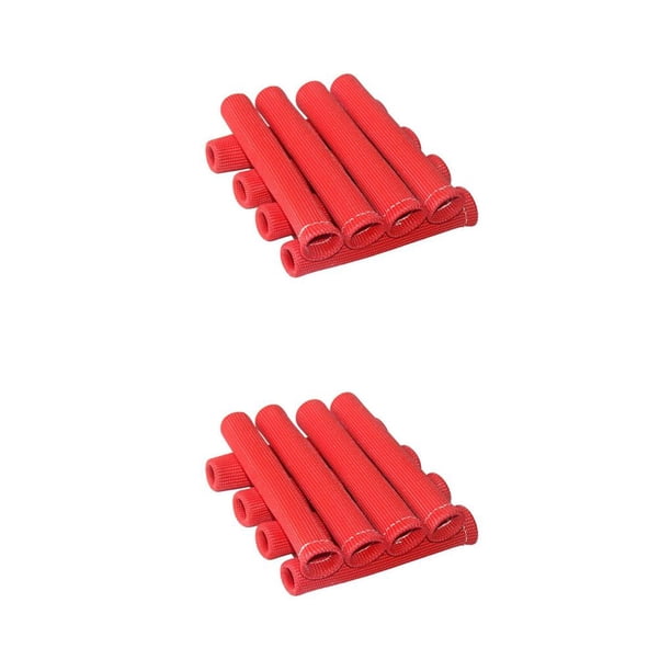 Scienceny 8 Uds. Botas de cable de bujía 6 pulgadas 2500 ° funda protectora de protección térmica SBC BBC 350 454 para GM Chevy rojo Rojo 8 piezas 2piezas