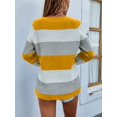 thumbnail image 2 of Tralilbee Chandails à Manches Longues pour Femmes, Col Rond, Coutures, Couleurs, Tricotés, 2 of 6