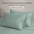 thumbnail image 3 of California Design Den King Pillow Cases Set of 2 - 100% Organic Cotton Pillowcases, Crisp Percale, Soft and Durable, Fits King Pillows - Sage Green, 3 of 8
