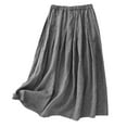 thumbnail image 2 of Roncen Women's Cotton Linen A-Line Midi Skirt - Elegant and Versatile, Perfect for Casual and Formal Occasions, 2 of 6