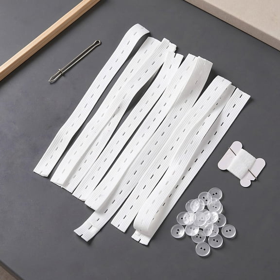 ETEREAUTY Versatile Pants Waist Tightener Kit with Prepunched Elastic Tape and Buttons for Easy Sewing Adjustments