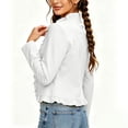 thumbnail image 6 of BUIGTTKLOP Cardigans for Wome Open Front Long Sleeve Ruffle Fall Jackets Solid Color Cropped Top Coat 2026 Trendy Jacket, 6 of 8
