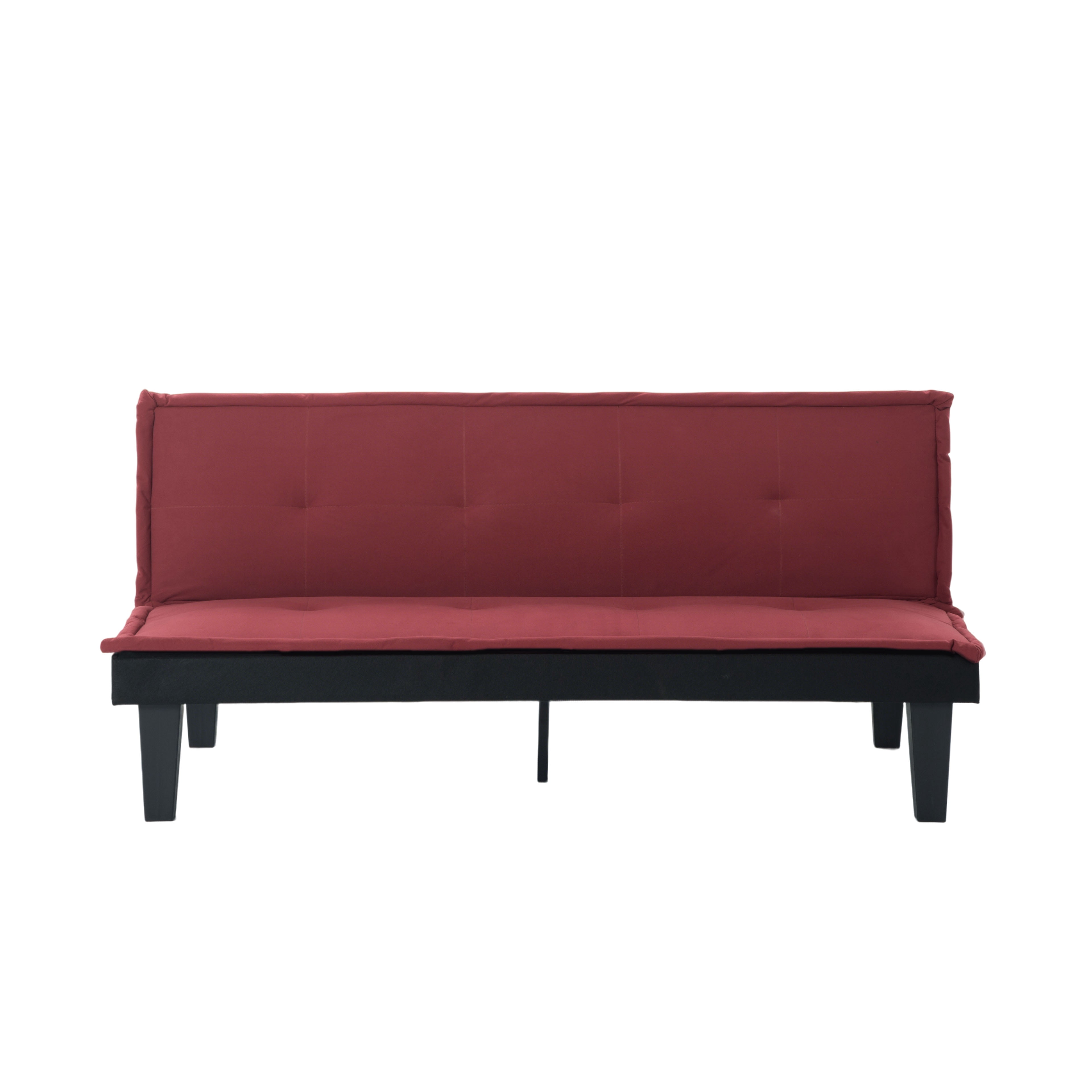 Gewnee Dark Red 62.99" Futon Sofa Bed, 5-Level Adjustable Loveseat, Foldable Sleeper Sofa for Office & Guest Rooms