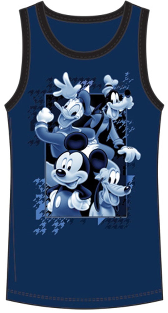 Disney Youth Boys T Shirt Fab Four Mickey Goofy Pluto Donald Navy X-Small 