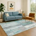 thumbnail image 7 of Addison Rugs Mayfield Premium Machine Washable Transitional Geometric Teal Rectangle Rug, 10' x 14', 7 of 7
