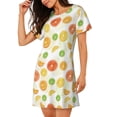 thumbnail image 2 of Vsdgher Motif Citrons Colorés Chemise de Nuit à Manches Courtes Col Rond Mignonne Robe de Nuit Confortable, 2 of 6