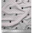 thumbnail image 1 of Soimoi Gray Poly Georgette Fabric Gift Box & Bell Dots Printed Fabric 1 Yard 52 Inch Wide, 1 of 3